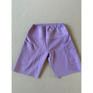 Nike Go Dri-FIT Purple High Waisted Biker Shorts Women Large